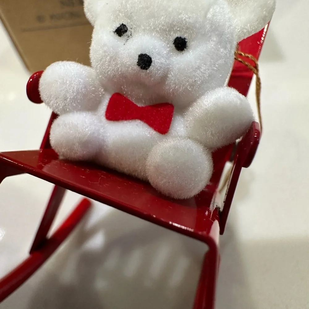 TEDDY BEAR COLLECTION ORNAMENT TEDDY IN ROCKER - Picture 9 of 16